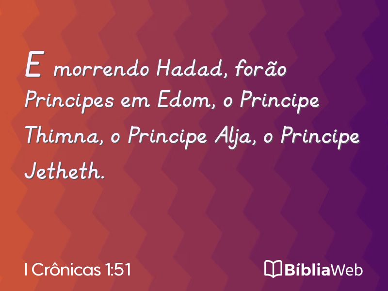 I Crônicas 1:51 em imagem para compartilhar