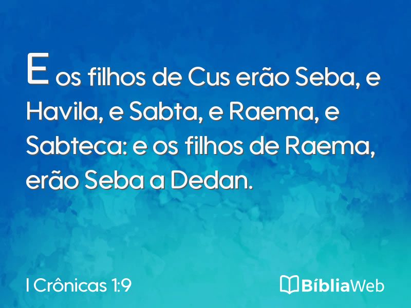 I Crônicas 1:9 em imagem para compartilhar