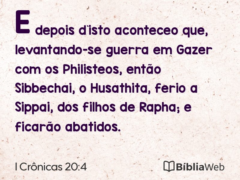I Crônicas 20:4 em imagem para compartilhar