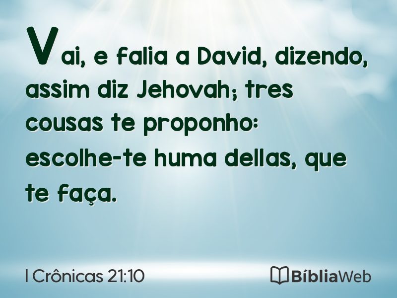 I Crônicas 21:10 em imagem para compartilhar