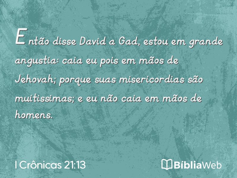 I Crônicas 21:13 em imagem para compartilhar