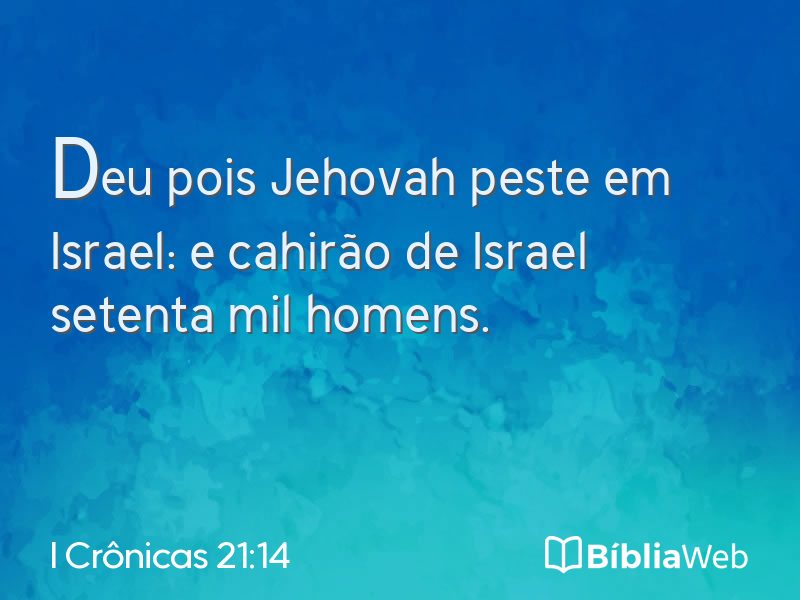 I Crônicas 21:14 em imagem para compartilhar