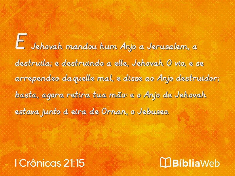 I Crônicas 21:15 em imagem para compartilhar