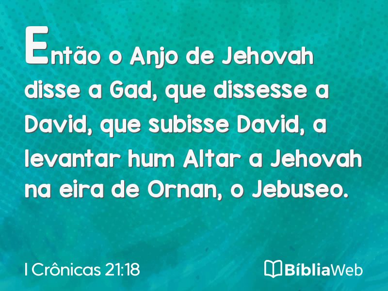 I Crônicas 21:18 em imagem para compartilhar