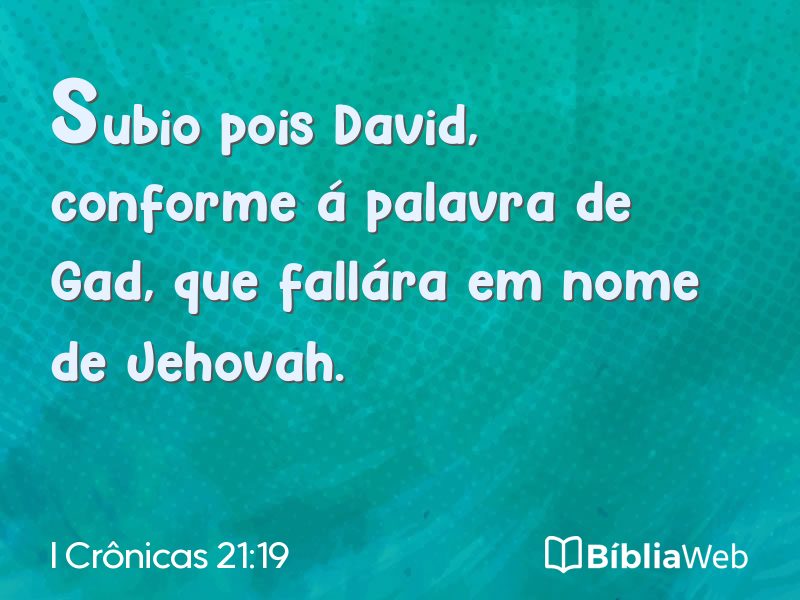 I Crônicas 21:19 em imagem para compartilhar