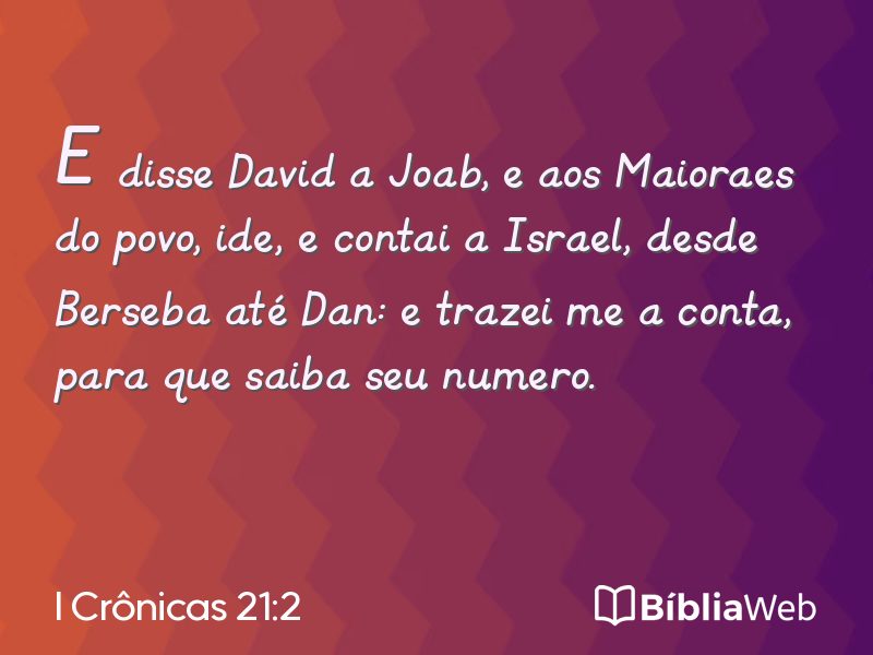 I Crônicas 21:2 em imagem para compartilhar