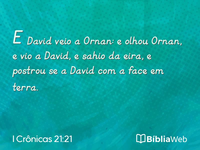 I Crônicas 21:21 em imagem para compartilhar