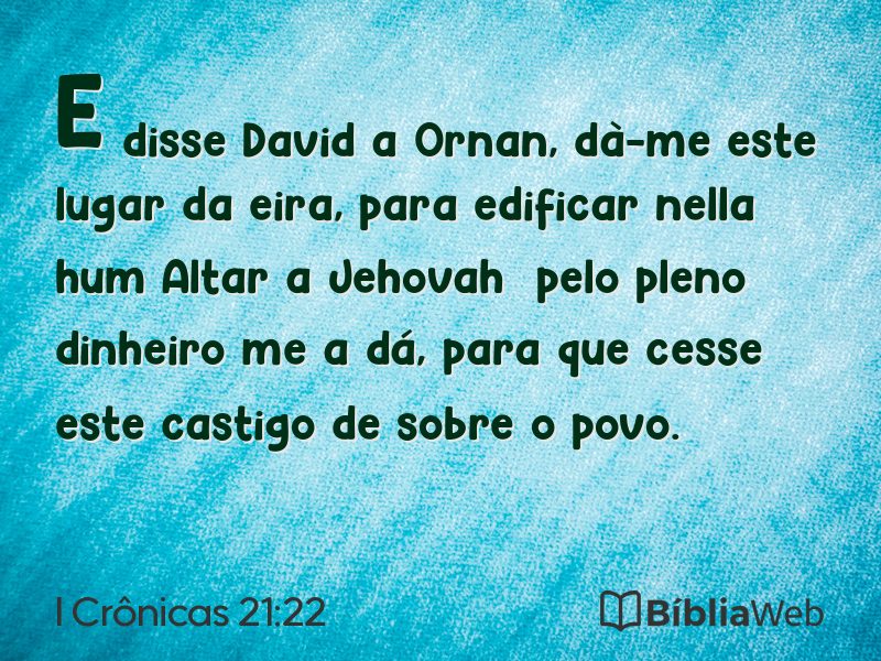 I Crônicas 21:22 em imagem para compartilhar