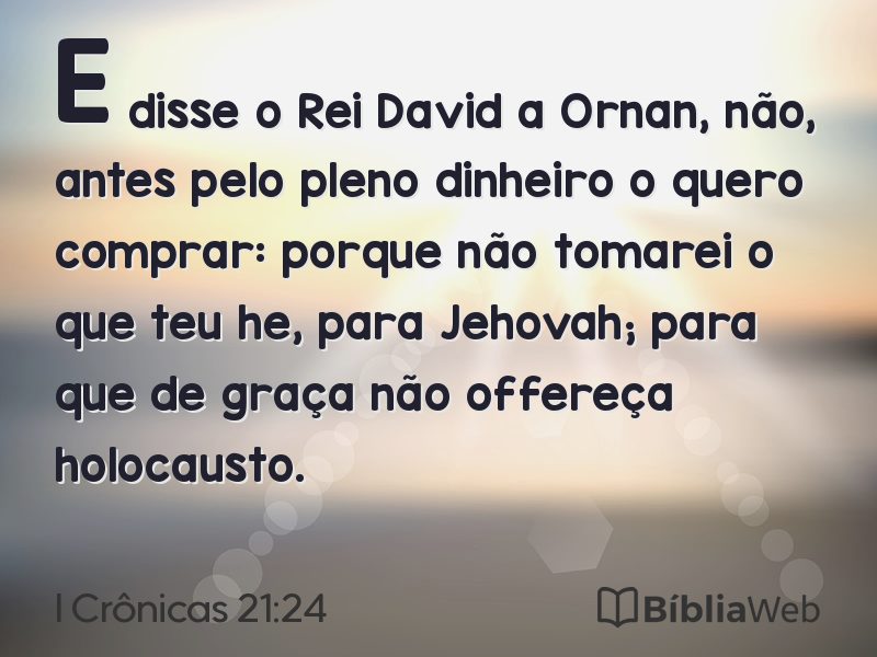 I Crônicas 21:24 em imagem para compartilhar