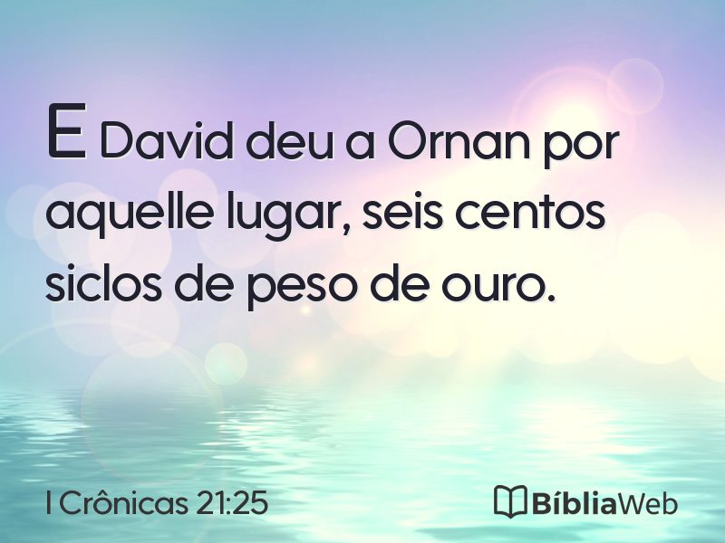 I Crônicas 21:25 em imagem para compartilhar