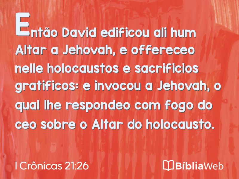 I Crônicas 21:26 em imagem para compartilhar