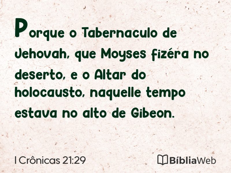 I Crônicas 21:29 em imagem para compartilhar