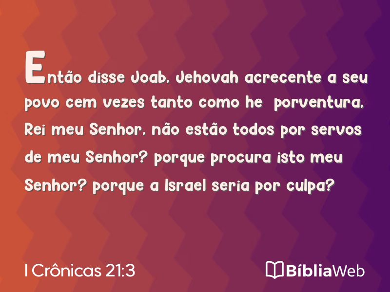 I Crônicas 21:3 em imagem para compartilhar