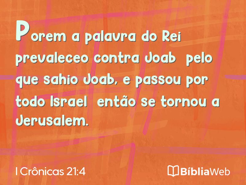 I Crônicas 21:4 em imagem para compartilhar