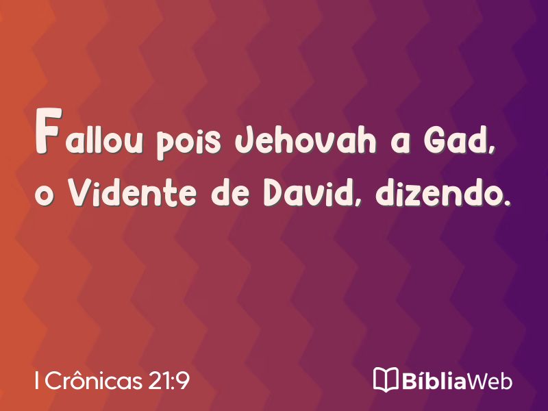 I Crônicas 21:9 em imagem para compartilhar