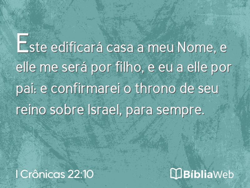 I Crônicas 22:10 em imagem para compartilhar