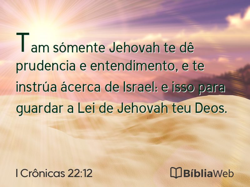 I Crônicas 22:12 em imagem para compartilhar