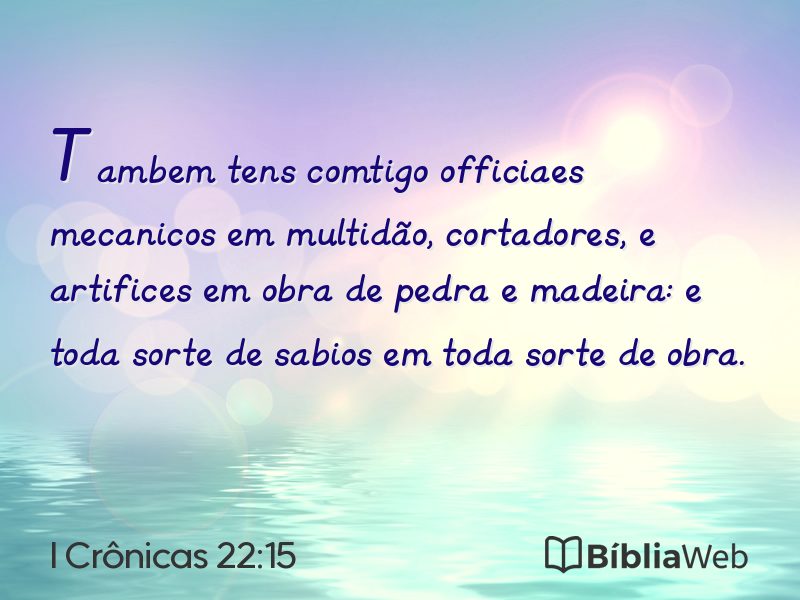 I Crônicas 22:15 em imagem para compartilhar