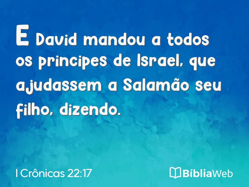 I Crônicas 22:17 em imagem para compartilhar