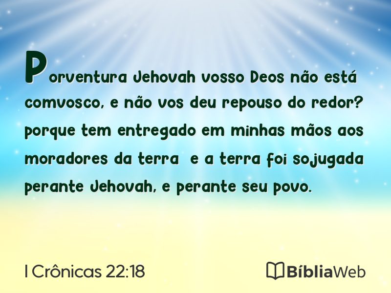 I Crônicas 22:18 em imagem para compartilhar