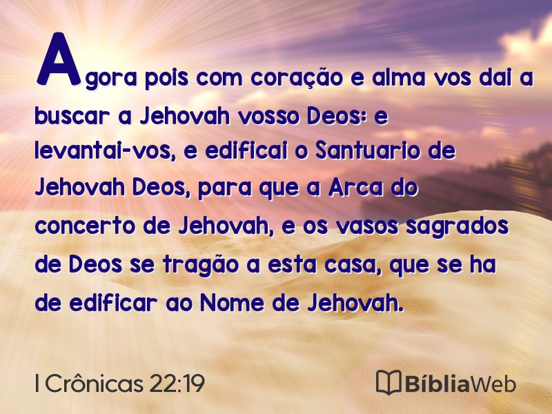 I Crônicas 22:19 em imagem para compartilhar
