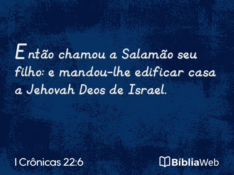I Crônicas 22:6 em imagem para compartilhar