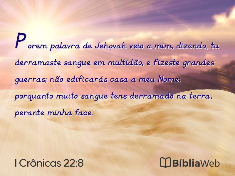 I Crônicas 22:8 em imagem para compartilhar