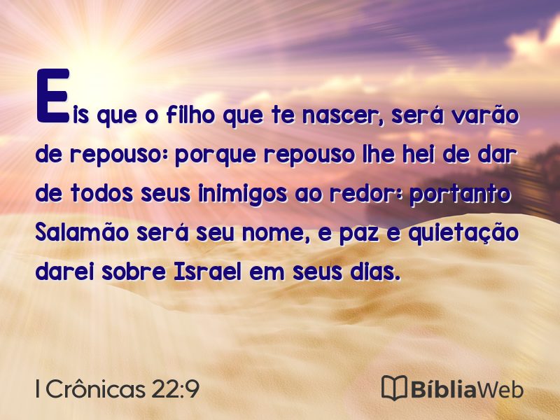 I Crônicas 22:9 em imagem para compartilhar