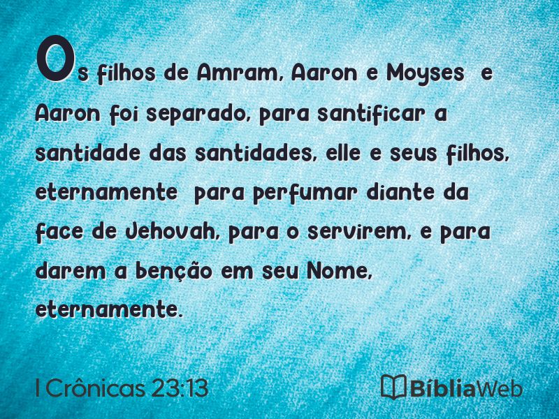 I Crônicas 23:13 em imagem para compartilhar
