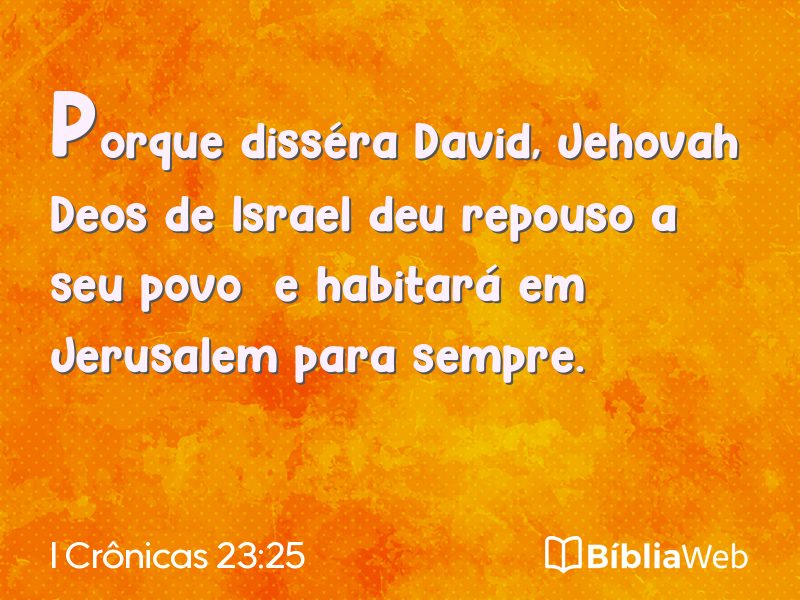 I Crônicas 23:25 em imagem para compartilhar