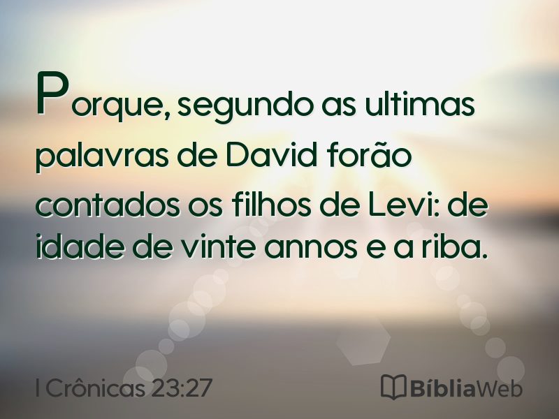 I Crônicas 23:27 em imagem para compartilhar