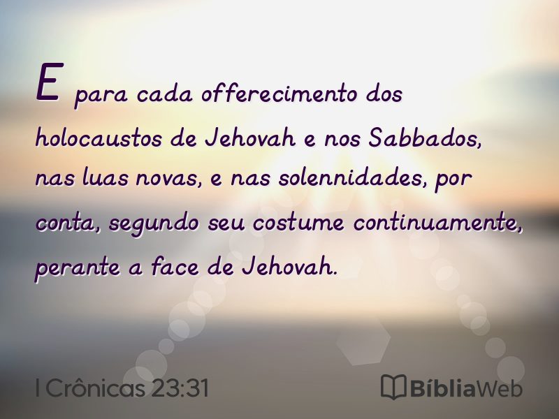 I Crônicas 23:31 em imagem para compartilhar