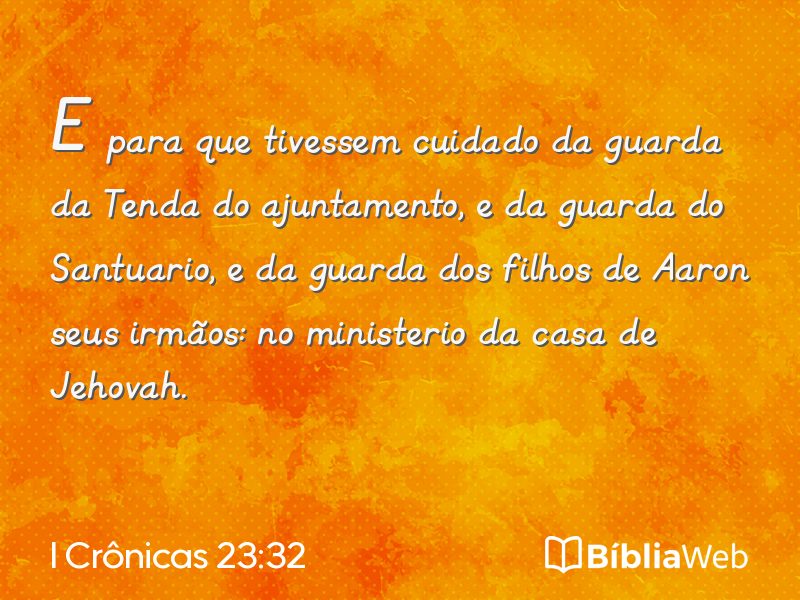 I Crônicas 23:32 em imagem para compartilhar