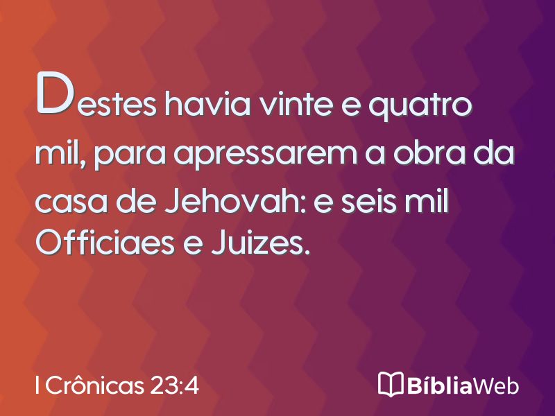 I Crônicas 23:4 em imagem para compartilhar