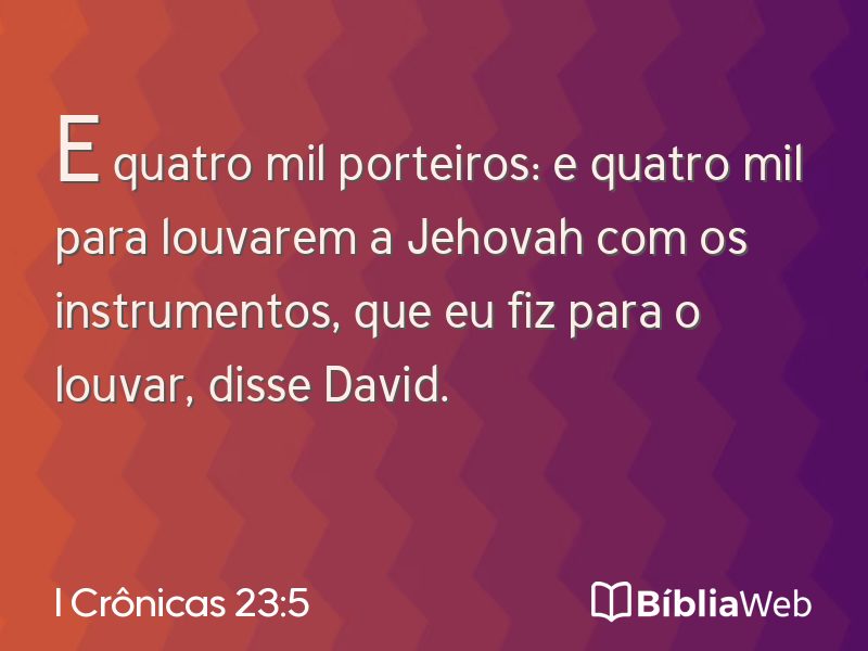 I Crônicas 23:5 em imagem para compartilhar