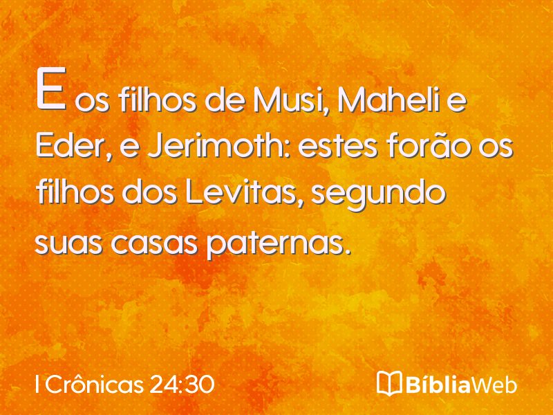 I Crônicas 24:30 em imagem para compartilhar