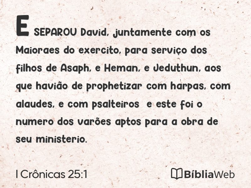 I Crônicas 25:1 em imagem para compartilhar
