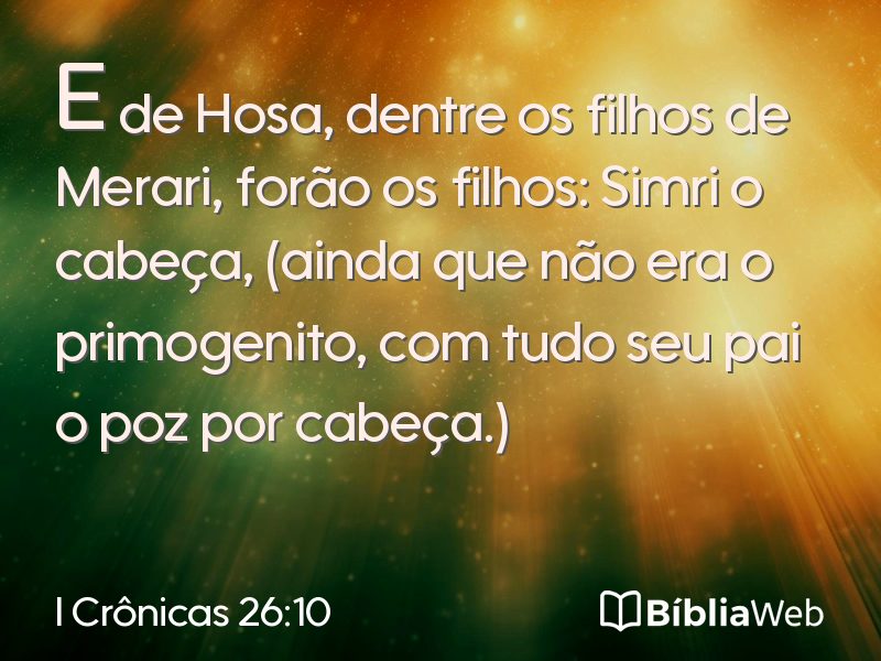 I Crônicas 26:10 em imagem para compartilhar