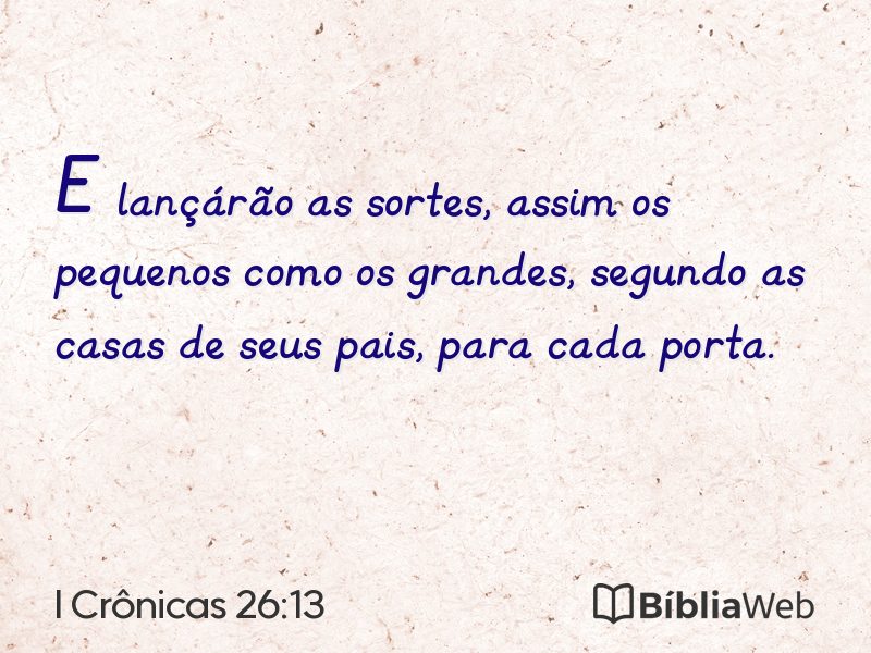 I Crônicas 26:13 em imagem para compartilhar