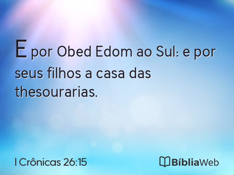 I Crônicas 26:15 em imagem para compartilhar