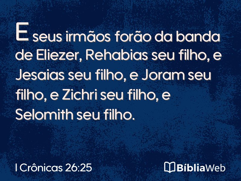 I Crônicas 26:25 em imagem para compartilhar