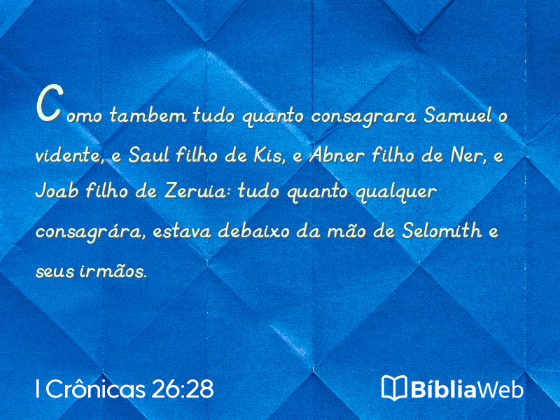 I Crônicas 26:28 em imagem para compartilhar