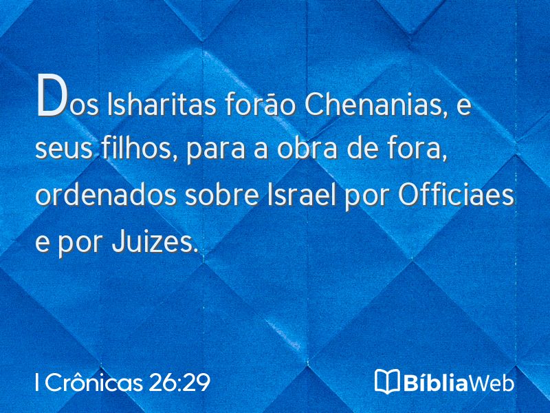 I Crônicas 26:29 em imagem para compartilhar