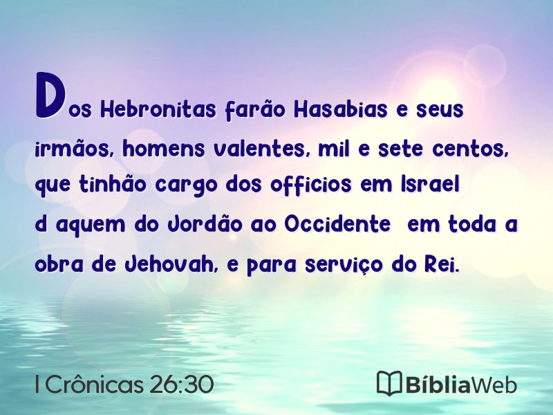 I Crônicas 26:30 em imagem para compartilhar
