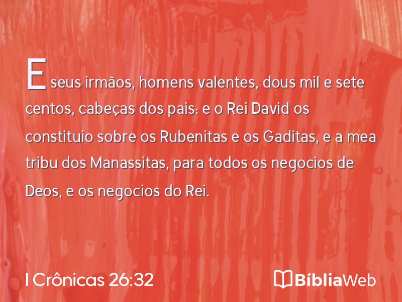 I Crônicas 26:32 em imagem para compartilhar