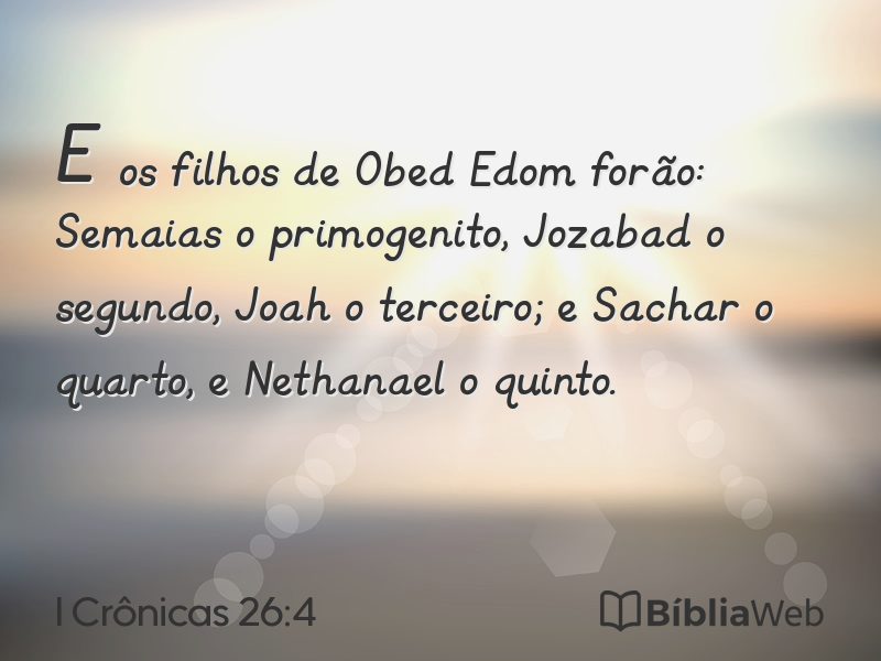 I Crônicas 26:4 em imagem para compartilhar