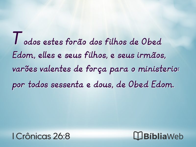 I Crônicas 26:8 em imagem para compartilhar