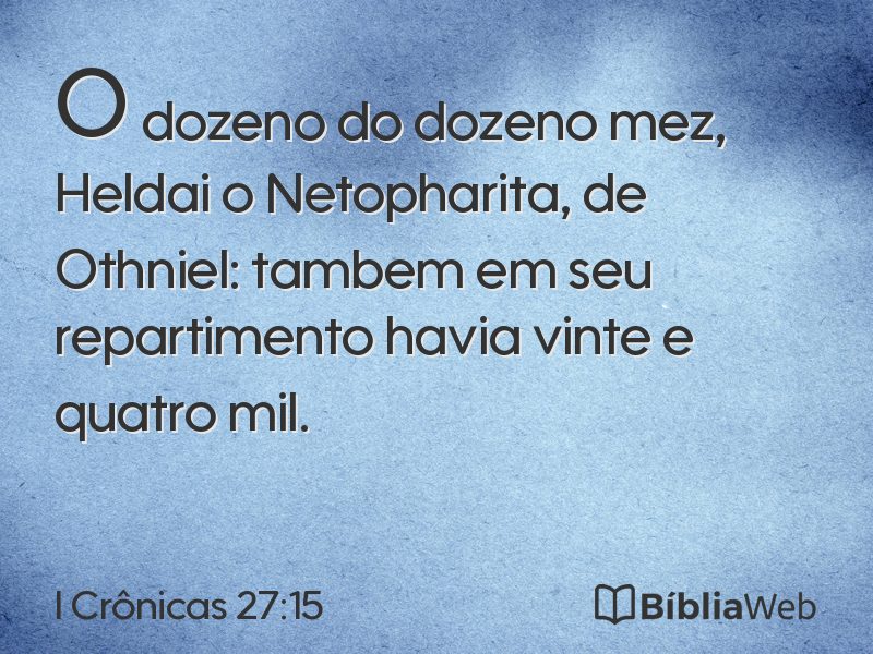 I Crônicas 27:15 em imagem para compartilhar