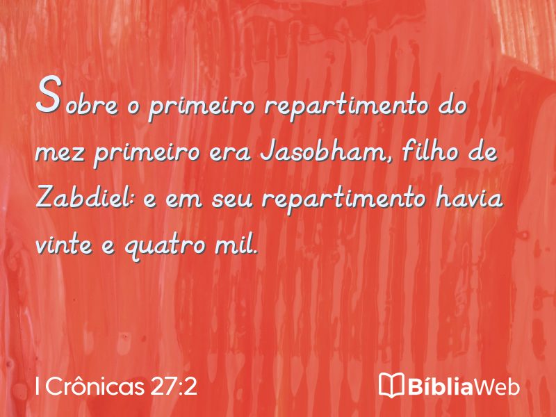 I Crônicas 27:2 em imagem para compartilhar