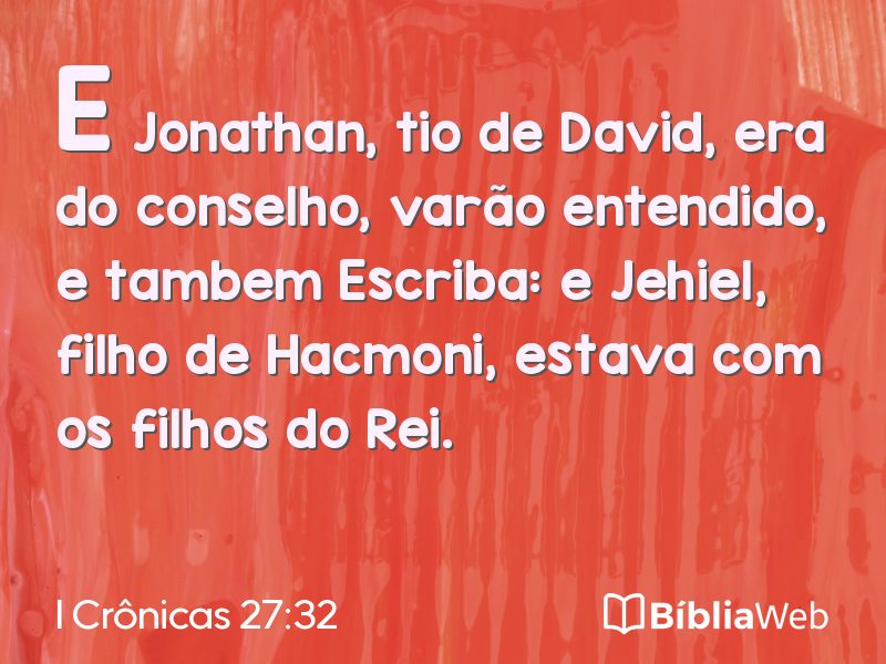 I Crônicas 27:32 em imagem para compartilhar